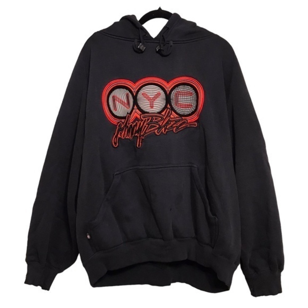 1990s Y2K JOHNNY BLAZE NYC Oversized Baggy Heavyweight Hoodie Spell Out Logo